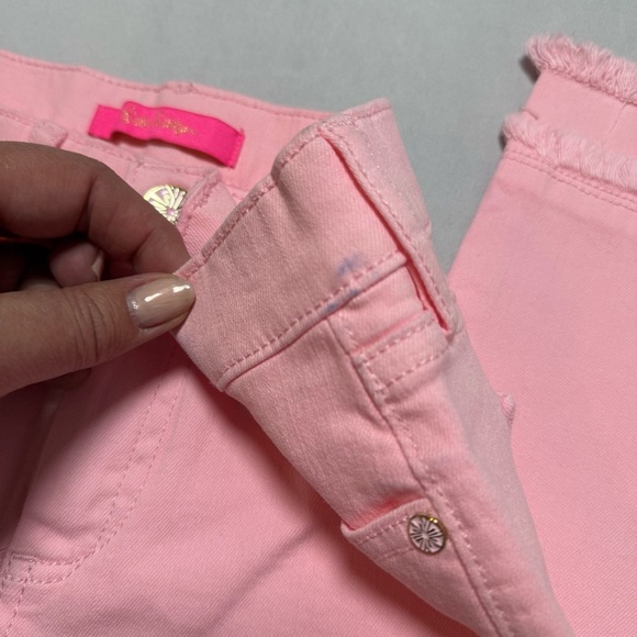 Lilly Pulitzer South Ocean High Rise Pink Calla Lily Pink Jeans - Picture 10 of 10